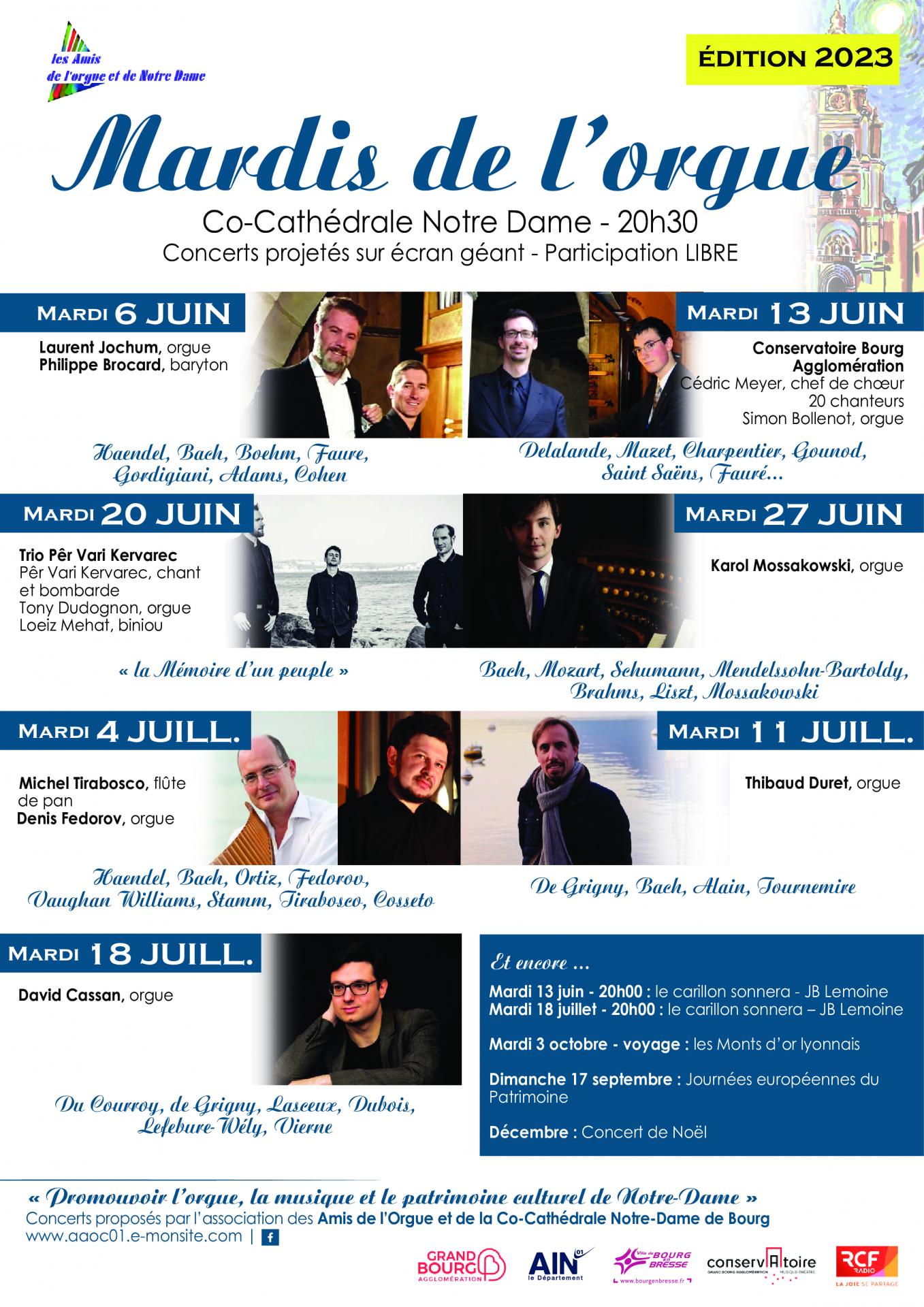 Mardis de l orgue 2023